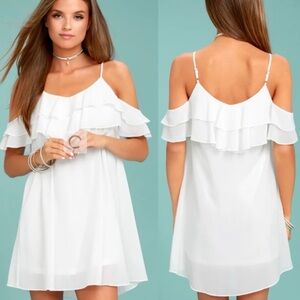 Lulus Impress the Best White Off-the-Shoulder Dress, Size Medium